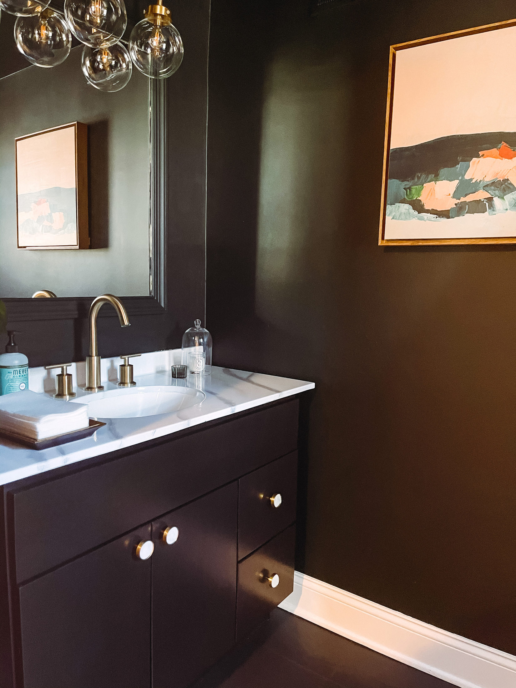 dark and moody powder room – Ask Ash Mash